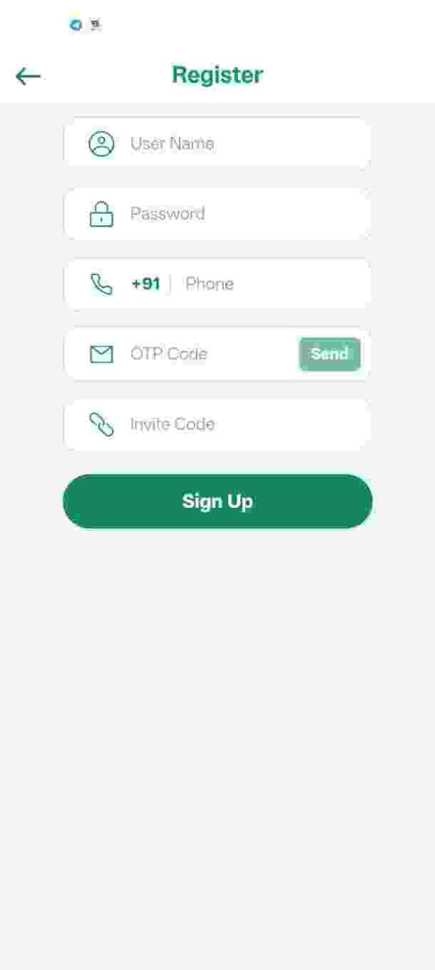 Okpay registration screen preview